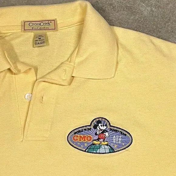 Vintage Disney Cast Member Original Polo Shirt CMO Patch Embroidered 90s Sz M
